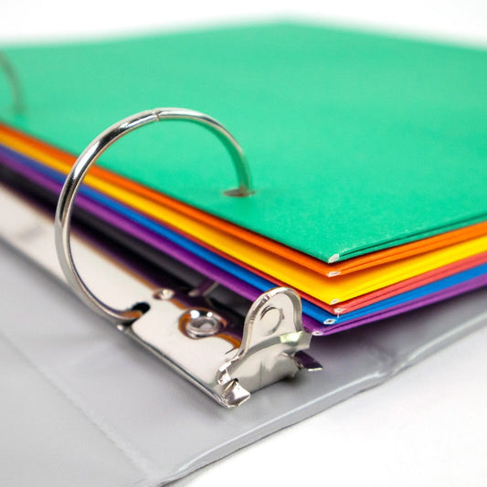 Assorted Color 2-Pockets Portfolios w/ 3-Prong Fastener - 1 Random Color