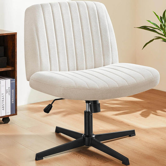 Cross-Legged Office Chair – Armless, Height Adjustable, Swivel & Rocking Desk Chair for Home or Office, Comfortable Cushion, Non-Slip Base