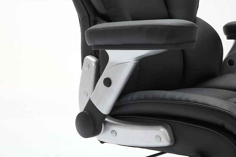 Big and Tall Office Chair – 500lbs Weight Capacity, Adjustable Lumbar Support, Ergonomic Leather Executive Chair with Flip-Up Armrests & Wider Seat, Breathable and Comfortable